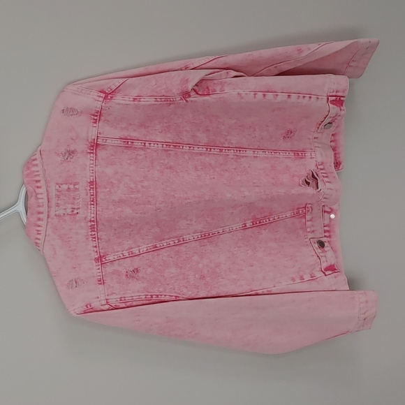 Black label pink jean jacket distressed - Picture 6 of 6